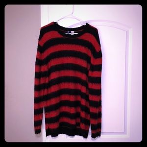 Wooly Red and Black Sweater
